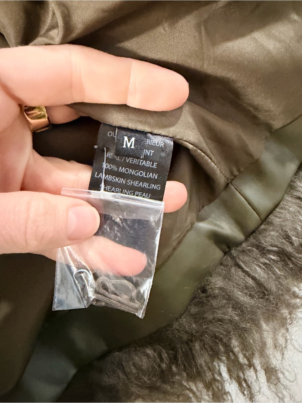 Charlotte Simone Mongolian Sheep Fur Cropped Jacket - Olive - Picture 2 of 2